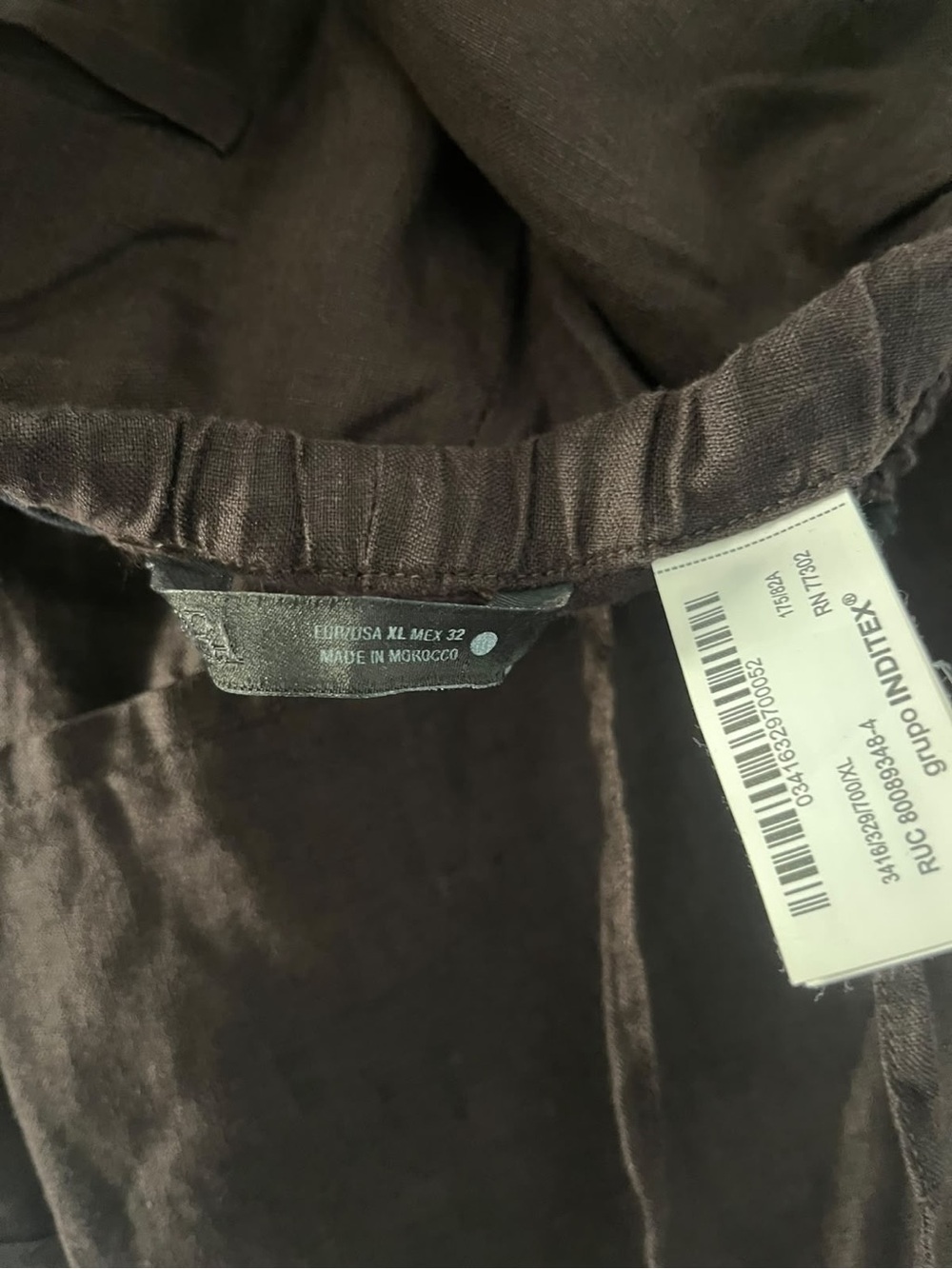 Zara women’s Dark Brown linen Lightweight Button-Up Shirt and pants size XL - Picture 5 of 5
